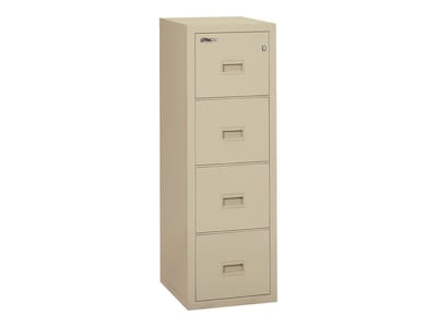 FireKing Turtle 4-Drawer Vertical File Cabinet, Locking, Letter/Legal, Parchment, 22.13 (4R1822-CPA
