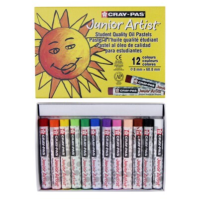 Sakura Cray-Pas Junior Artist Oil Pastels, Assorted Colors, 12/Set, 6 Sets (SAKXEP12-6)