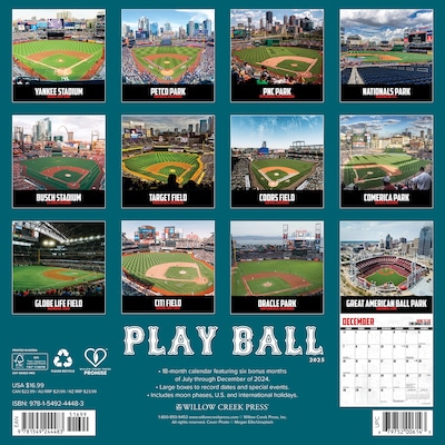 2025 Willow Creek Play Ball 12 x 12 Monthly Wall Calendar (44483)