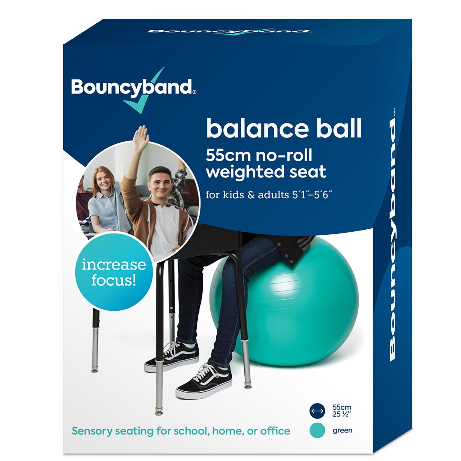 Bouncy Bands Balance Ball, 55cm, Mint (BBAWBS55GR)