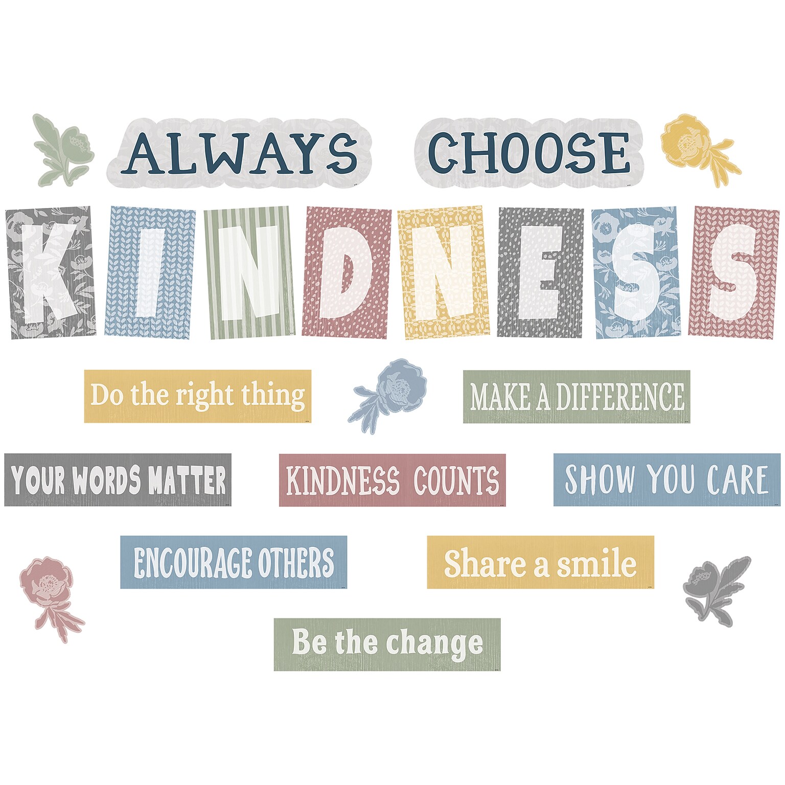 Teacher Created Resources® Classroom Cottage Always Choose Kindness Bulletin Board Set, 23 Pieces (TCR7172)