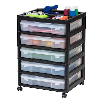 Iris 5-Drawer Storage Cart, Black (587685)