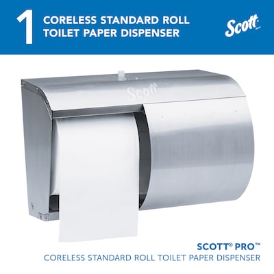 Scott Coreless Double Roll Bath Tissue Dispenser, Stainless Steel (09606)