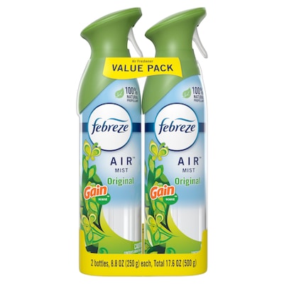 Febreze Odor-Fighting Air Freshener Aerosol, Gain Original Scent, 8.8 oz., 2/Pack (97810)