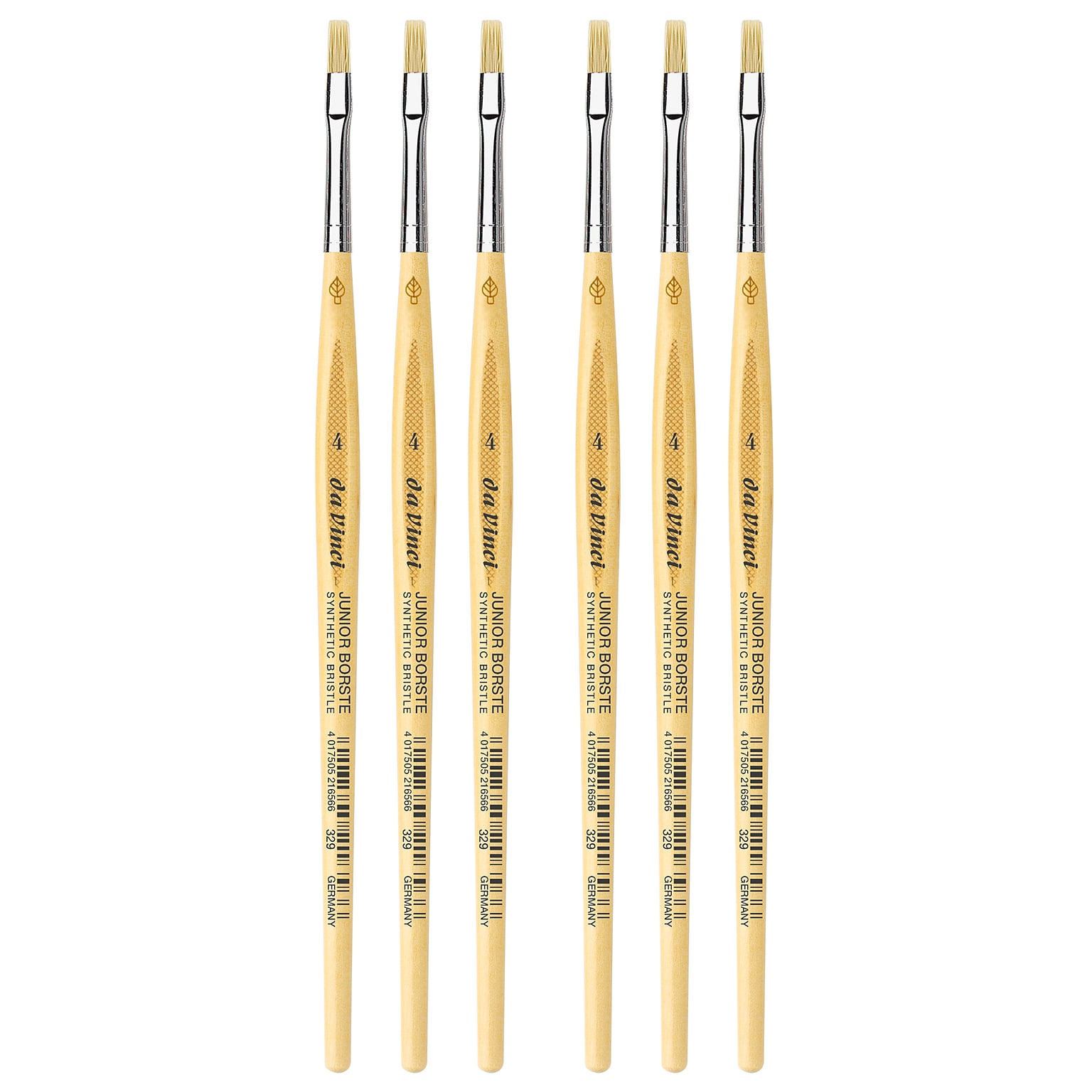 da Vinci JUNIOR BORSTE Tempera Synthetic Student Flat Brush, 6 Brushes/Pack (DVXVA3294-6)