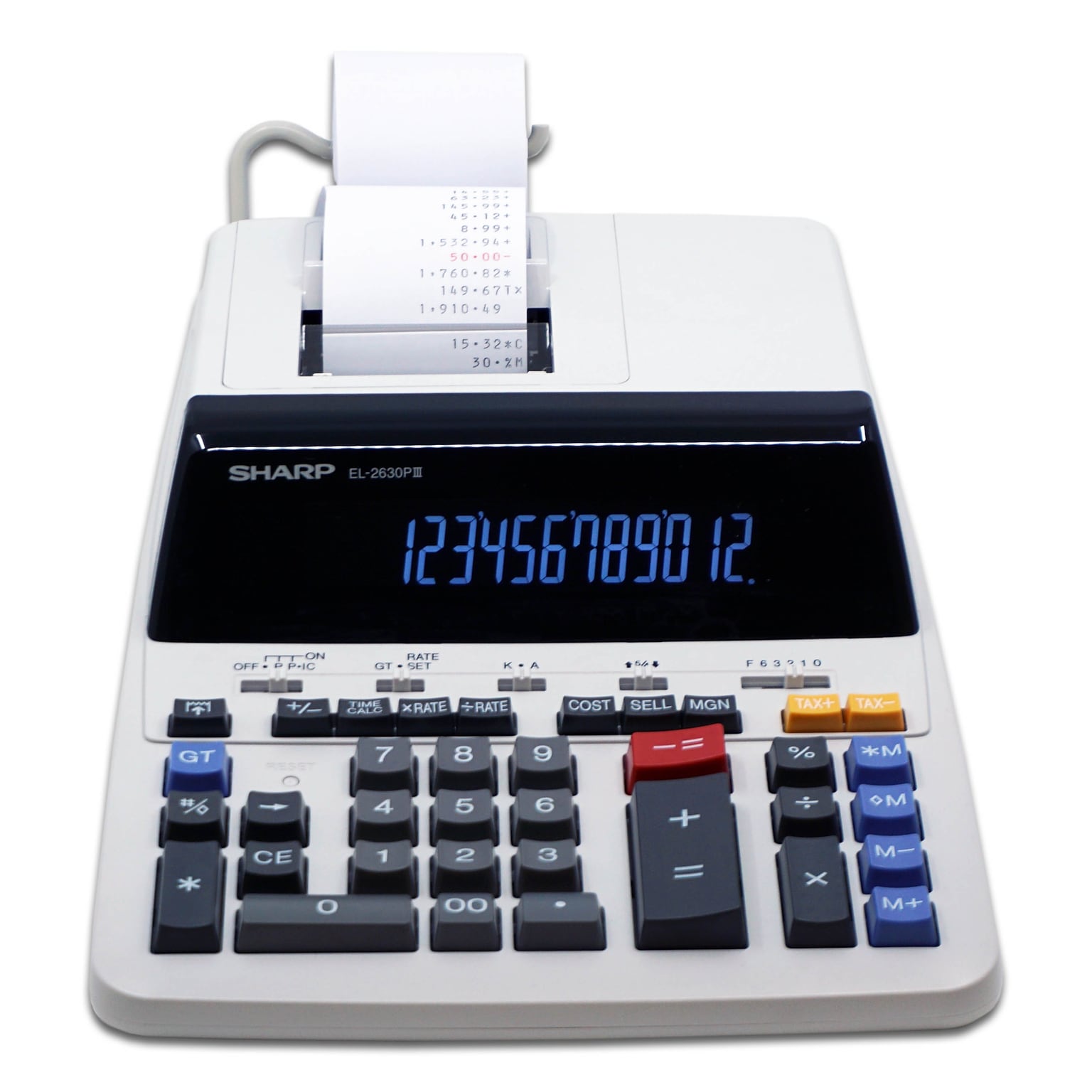 Sharp EL-2630PIII 12-Digit Desktop Calculator, White