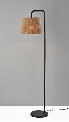 Simplee Adesso Tahoma 59H Black Floor Lamp with Rope Shade (SL9501-01)