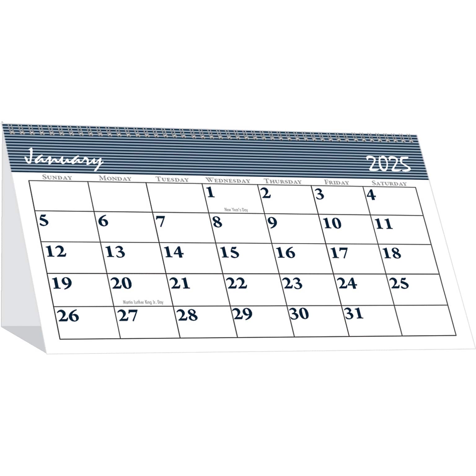 2025 House of Doolittle Bar Harbor 7 x 4.25 Monthly Desk Calendar, White/Blue (3679-25)