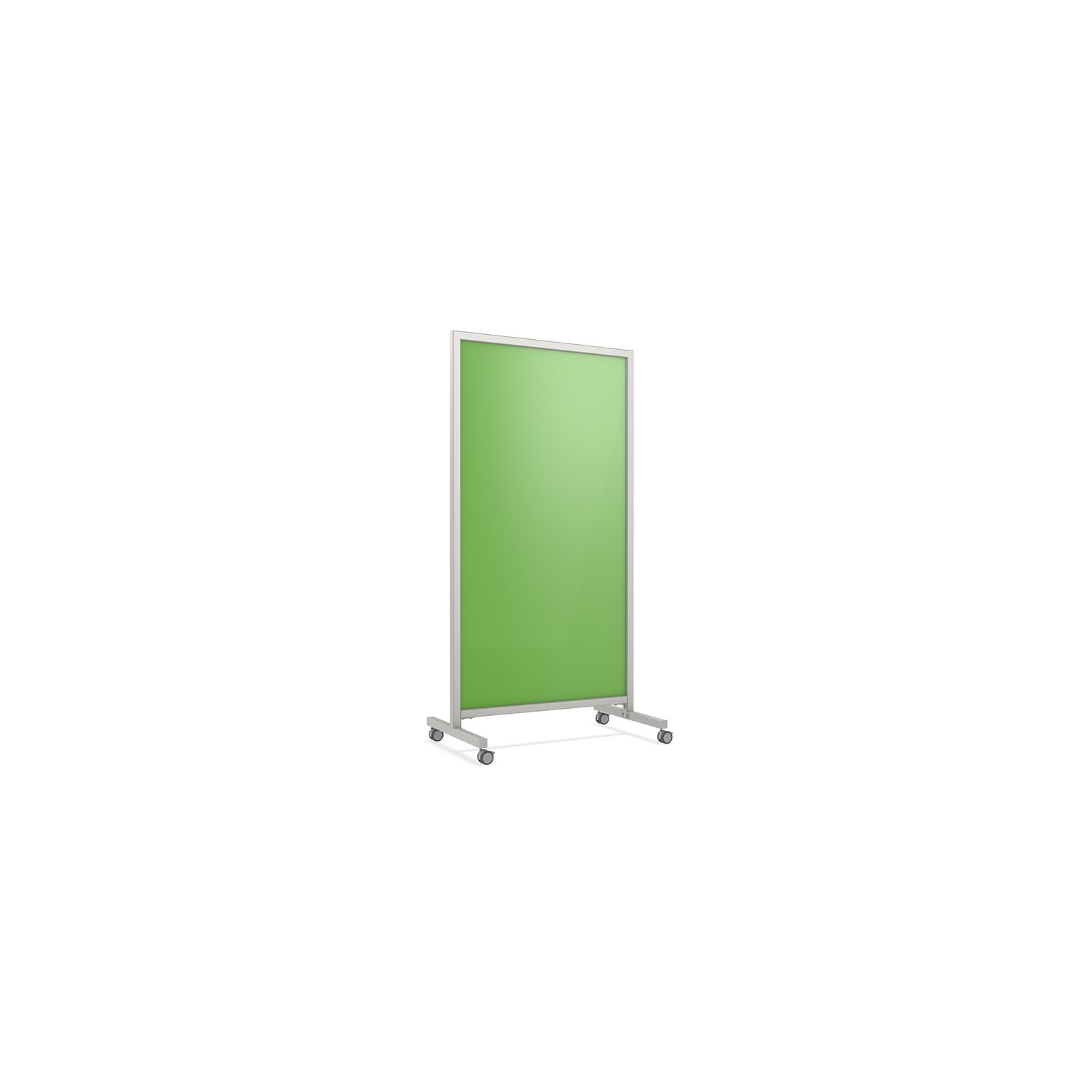 Ghent EZ Glass Mobile Dry-Erase Whiteboard, Aluminum Frame, 75H x 38W (EZ1NA7538GN)