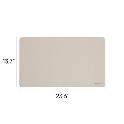 Smead Small Vegan Leather Anti-Slip Desk Pad, 23.6 x 13.7, Sandstone (64836)