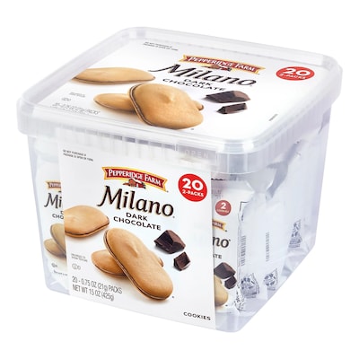 Pepperidge Farm Double Dark Chocolate Milano Cookies, 0.75 oz, 20/Pack (220-02248)