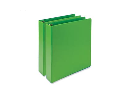 Samsill Earth's Choice 1.5" 3-Ring View Binder, Lime, 2/Pack (SAMMP286578)