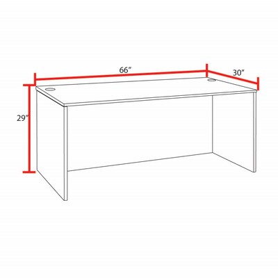 Regency Legacy 66"W Desk Shell, Noble Oak (LDS6630NO)