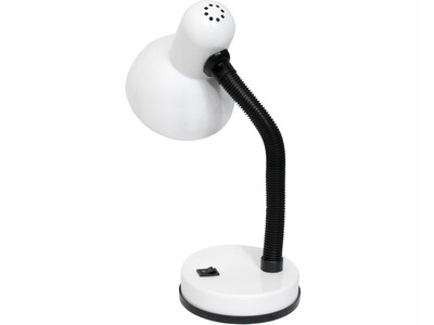 Creekwood Home Essentix Incandescent Desk Lamp, 14.25", White Glossy (CWD-1000-WH)