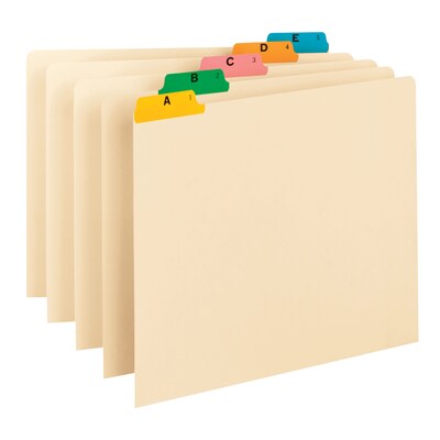 Smead Hanging File Folder Tabs, 5-Tab, Manila, 25/Set (50180)