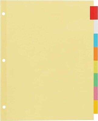 Office Essentials Insertable Paper Dividers, 8 Tabs, Multicolor (11467)