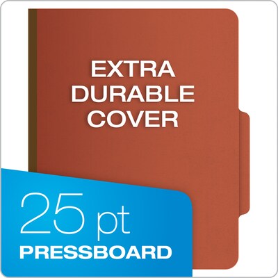 Pendaflex Moisture Resistant Heavy Duty Classification Folder, 2-Dividers, 2" Expansion, Letter Size, Brick Red, 10/Box (1257R)