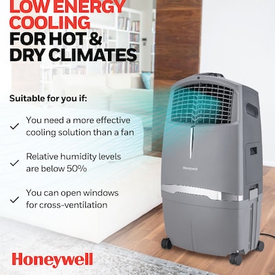 Honeywell 120-Volt Portable Evaporative Air Cooler With Remote Control,  Gray (CL30XC) | Quill.com