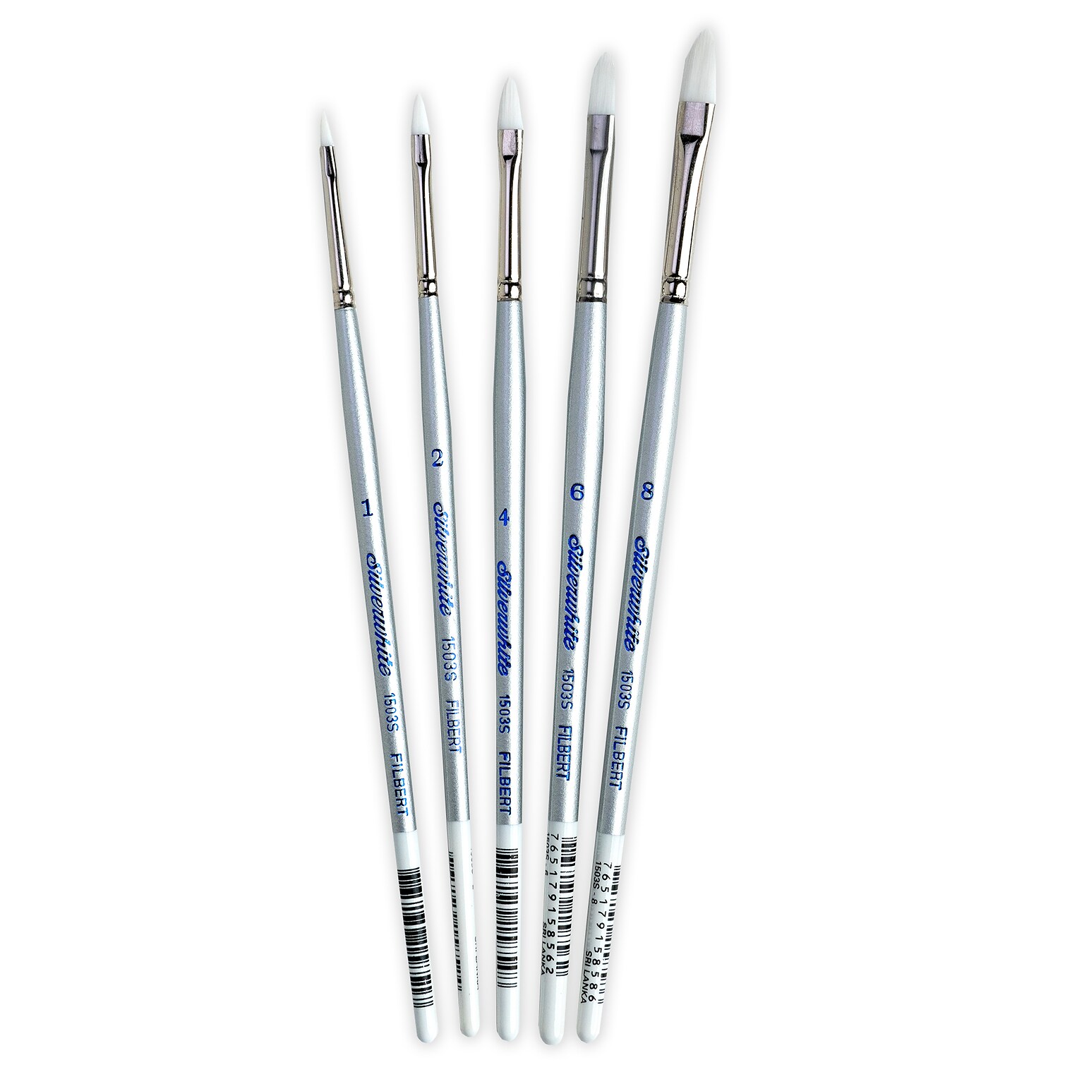 Silver Brush Silverwhite Filbert Brush, 5/Packs (SLVSW1586)