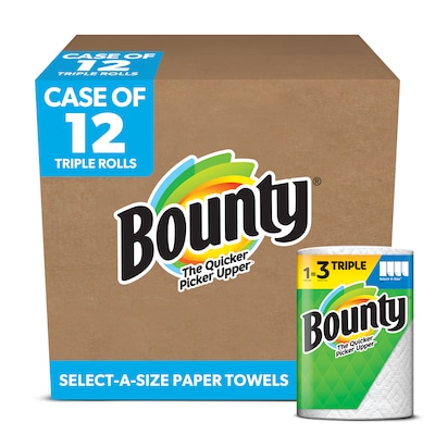 Bounty Select-A-Size Paper Towels, 2-ply, 135 Sheets/Roll, 12 Rolls/Pack (66980/05829)