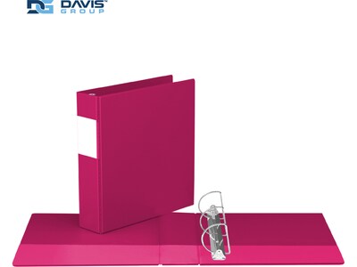 Davis Group Premium Economy 2 3-Ring Non-View Binders, D-Ring, Pink, 6/Pack (2304-43-06)