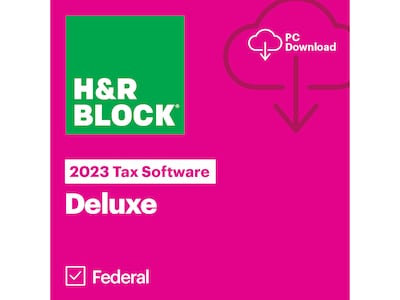 H&R Block Tax Software Deluxe 2023 for 1 User, Windows, Download (1413800-23)