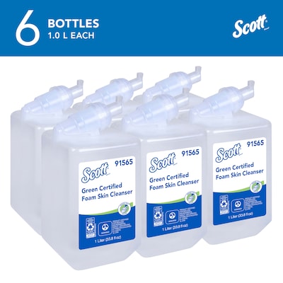 Scott Foaming Hand Soap Refill, Clear, Fragrance Free, 1 Liter, 6/Carton (91565)