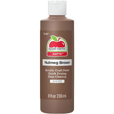 Apple Barrel Acrylic Paint Matte, 8oz., Nutmeg Brown, 6/Pack (APP20432E-6)