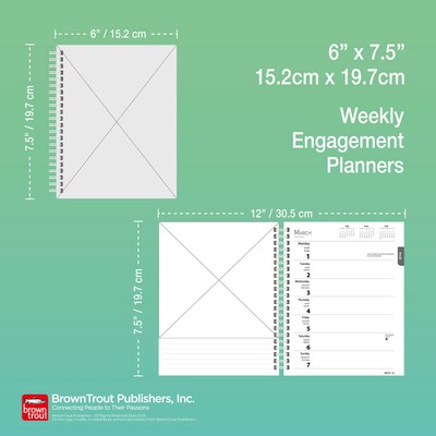 2025 BrownTrout National Parks 6" x 7.75" Weekly Engagement Planner, Paper Cover, Multicolored (9781975473242)