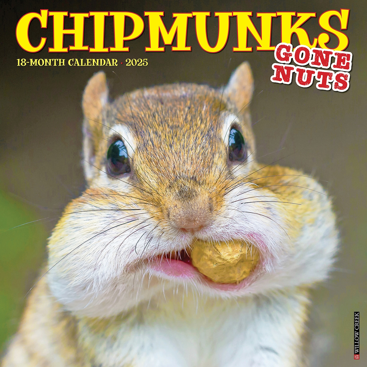 2025 Willow Creek Chipmunks (Gone Nuts!) 12 x 12 Monthly Wall Calendar (42335)