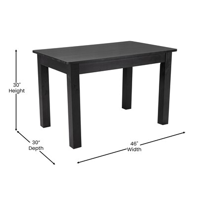 Flash Furniture HERCULES 46" Farm Dining Table, Black Wash (XAF46X30BW)