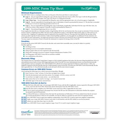 ComplyRight TaxRight 2024 1099-MISC Tax Form Tax Form Set with Envelopes, 4-Part, 10/Pack (SC6103E10)