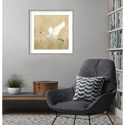 Amanti Art Egret Alighting II by Kathrine Lovell Wood Framed Wall Art Print, 25" x 25" (A42677221098)