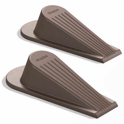 Staples Large Rubber Door Stops, Brown, 2/Pack (ST62712)