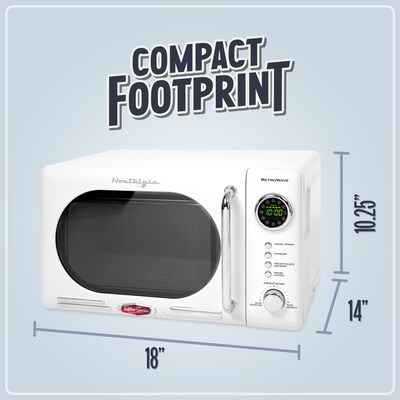 Nostalgia 0.7 Cubic Foot Countertop Microwave, White (NRMO7WH6A)