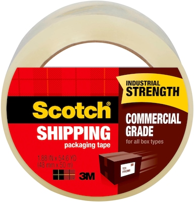 Scotch Commercial Grade Shipping Packing Tape, 1.88" x 54.6 yds., Clear (3750)