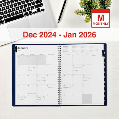 2025 Staples 8 x 11 Monthly Planner, Navy (ST58476-25)