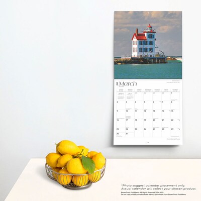 2025 BrownTrout Great Lakes Lighthouses 12" x 12" Monthly Square Wall Calendar (9781975475086)