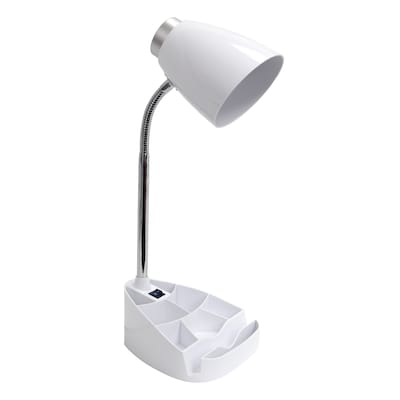 Creekwood Home 18.5 Flexible Gooseneck Organizer Desk Lamp with Stand, White (CWD-1001-WH)