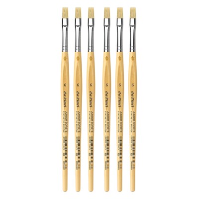 da Vinci JUNIOR BORSTE Tempera Synthetic Student Flat Brush, 6 Brushes/Pack (DVXVA3296-6)