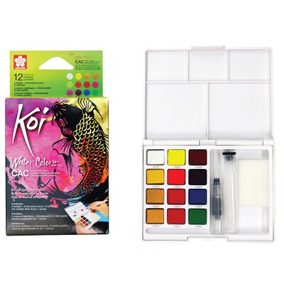 Sakura Koi Water Colors Field Sketch Box with Brush, 12 Creative Art Colors (SAKXNCW12MH)