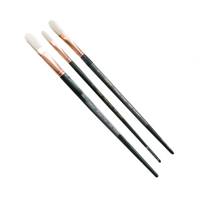 Silver Brush Natural Hog Filbert, Filbert Brush, 4/Pack (SLVGP1077)