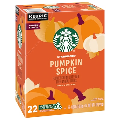 Starbucks Pumpkin Spice Coffee Keurig® K-Cup® Pod, Blonde Roast, 22/Box (SBK12412028CT)