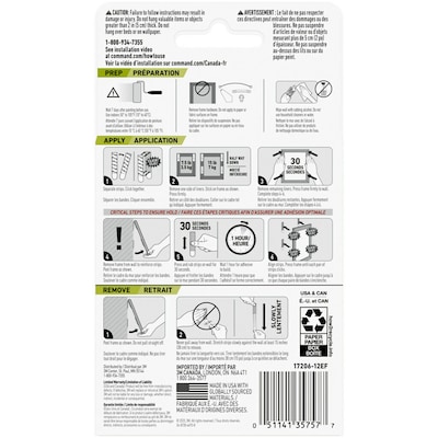 Command Large Hanging Strips, 16 lb., White, 20 Pairs/Pack (17206-20NA)