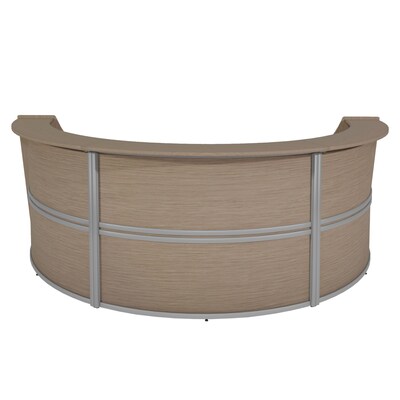 Regency Marque 147W Curved Triple-Unit Reception Desk, Noble Oak, 77293NO (77293NO)