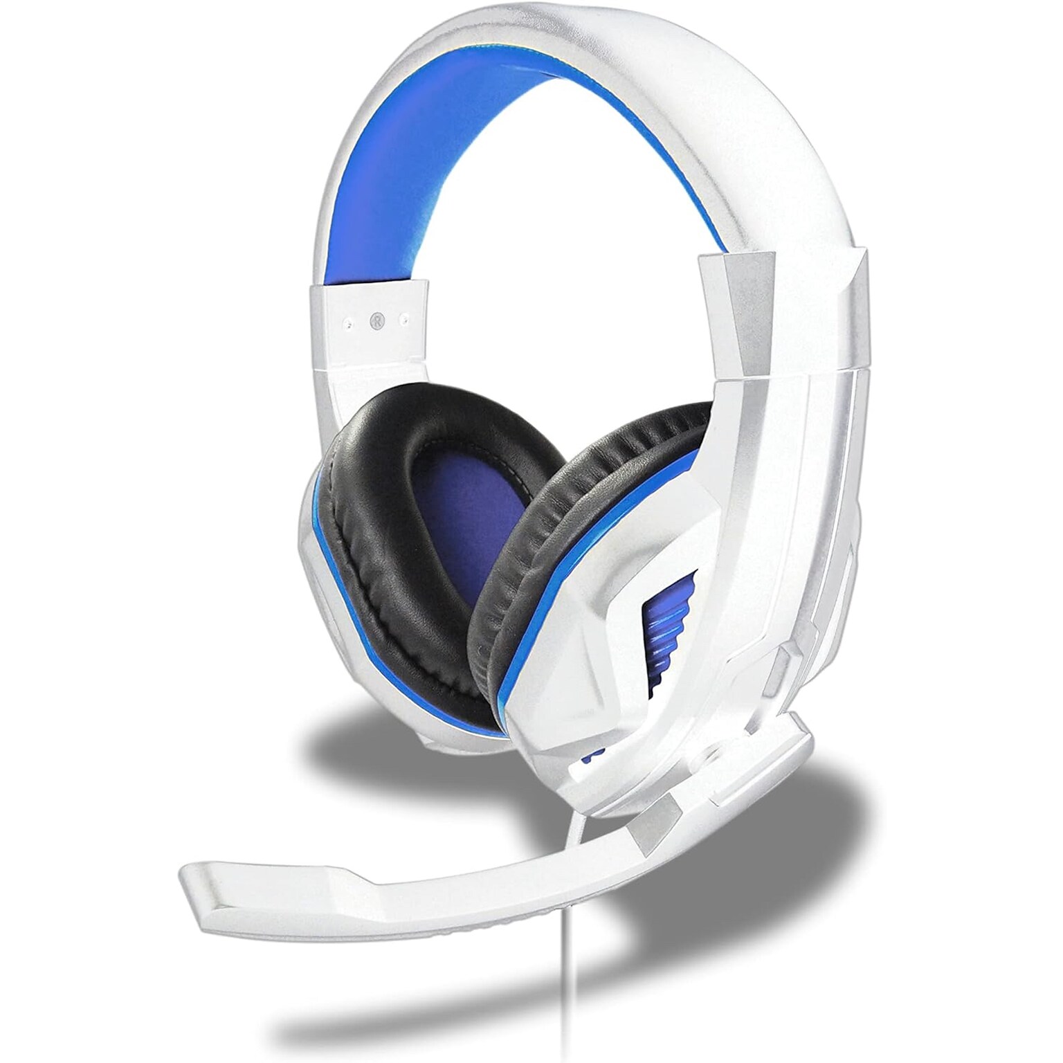 Lexip Steelplay 35mm Stereo Headphones, White/Blue (JVAPS500007)