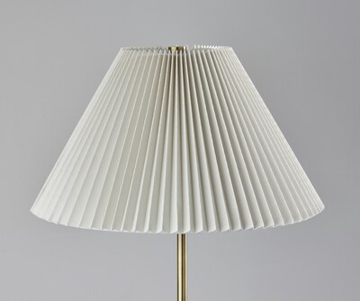 Simplee Adesso Jeremy 60.75"H Antique Brass Floor Lamp with White Pleated Fabric Shade (SL9500-21)