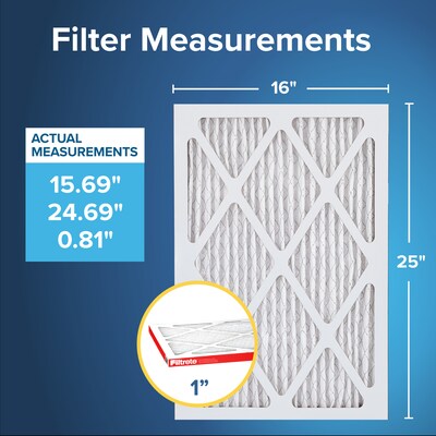 Filtrete Allergen Defense Air Filter, 16" x 25" x 1", 4/Pack (1000 MPR)