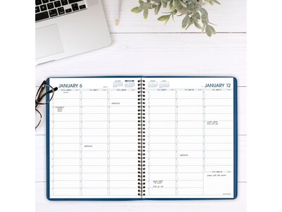 2025 AT-A-GLANCE 8.25 x 11 Weekly Appointment Book, Faux Leather Cover, Blue (70-940-20-25)