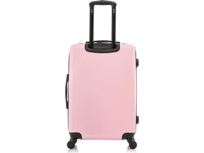 DUKAP Discovery 24" Hardside Suitcase, 4-Wheeled Spinner, Pink (DKDIS00M-PNK)